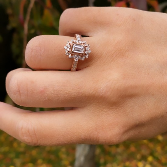 Engagement Ring Art Deco 3D